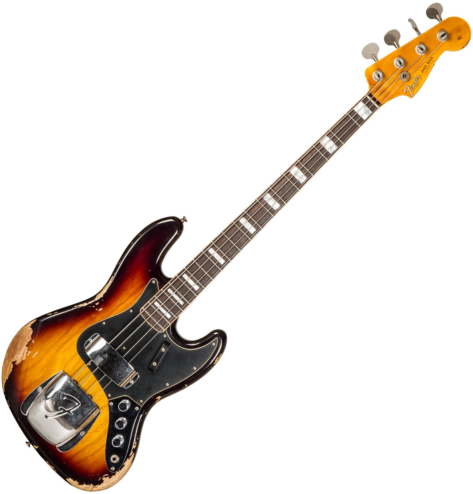 Fender Custom Shop Jazz Bass Custom Rw #cz575919 - Heavy Relic 3-color Sunburst - Solid body electric bass - Variation 1