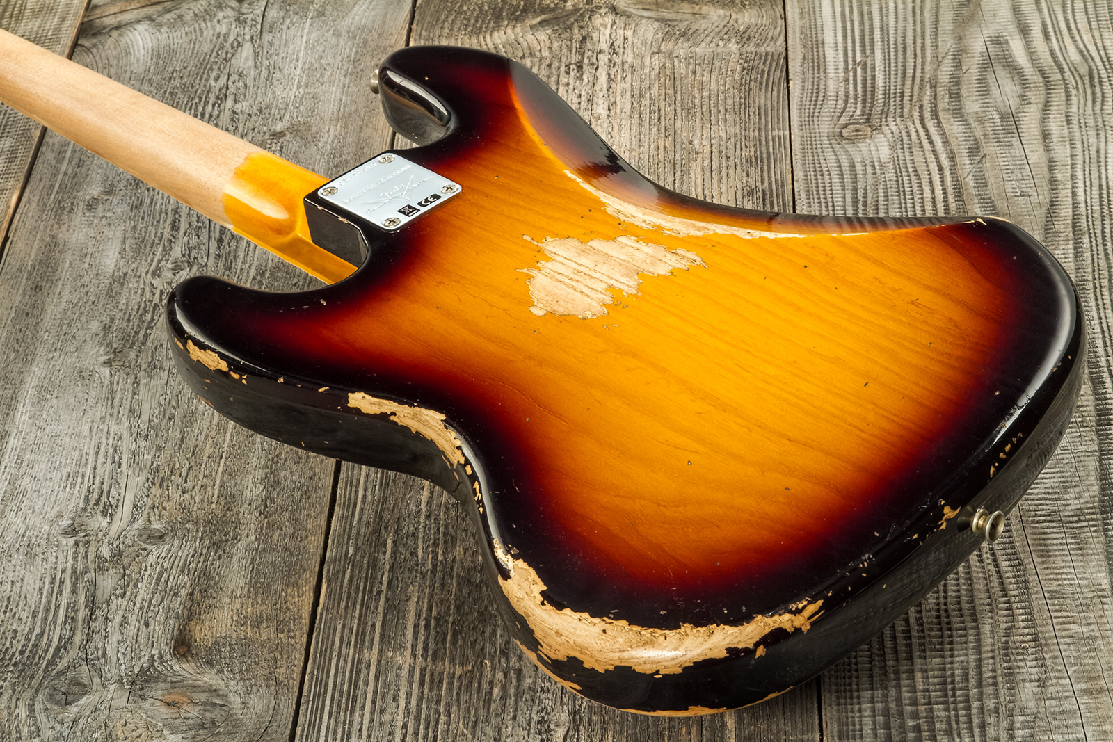 Fender Custom Shop Jazz Bass Custom Rw #cz575919 - Heavy Relic 3-color Sunburst - Solid body electric bass - Variation 6