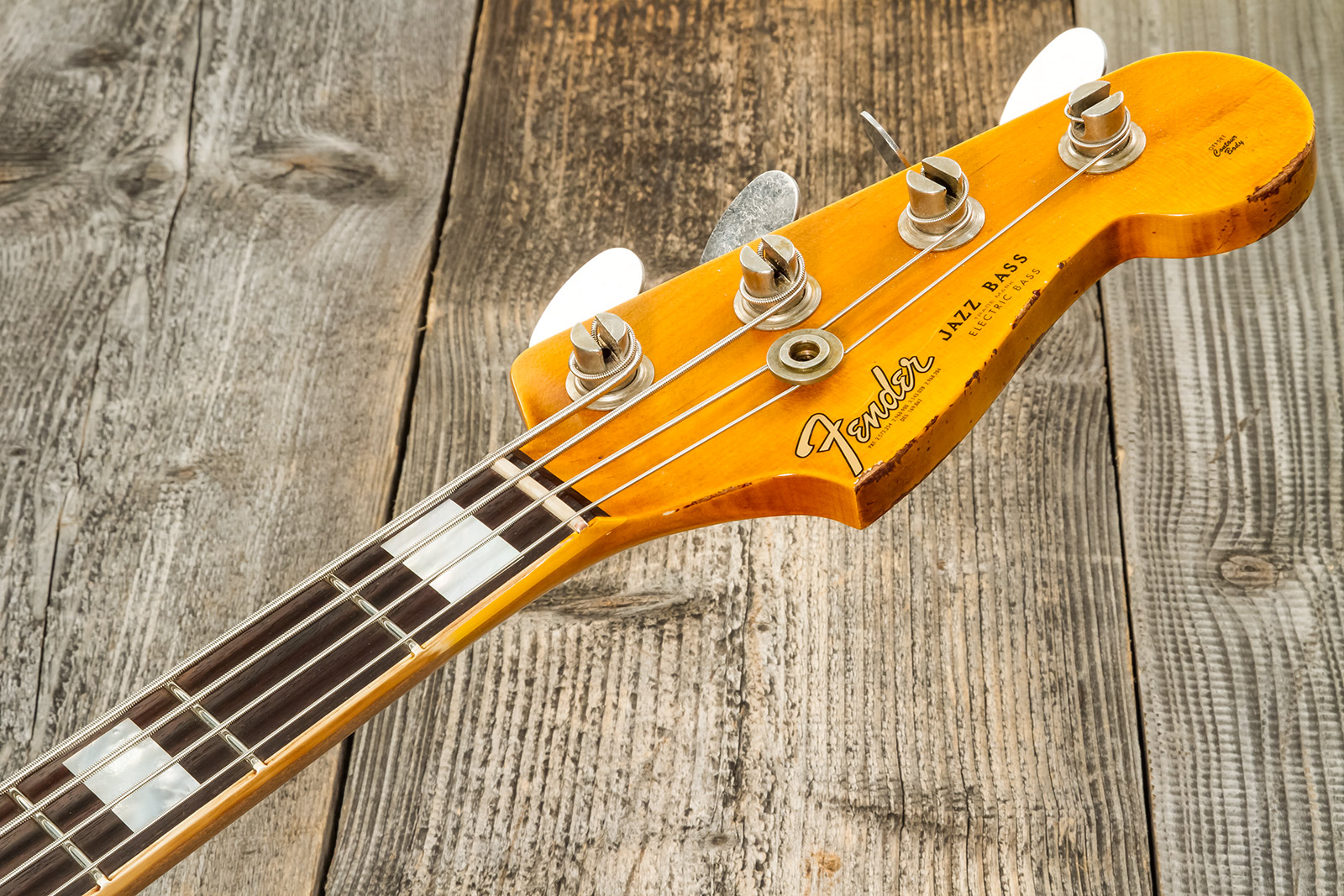 Fender Custom Shop Jazz Bass Custom Rw #cz575919 - Heavy Relic 3-color Sunburst - Solid body electric bass - Variation 9