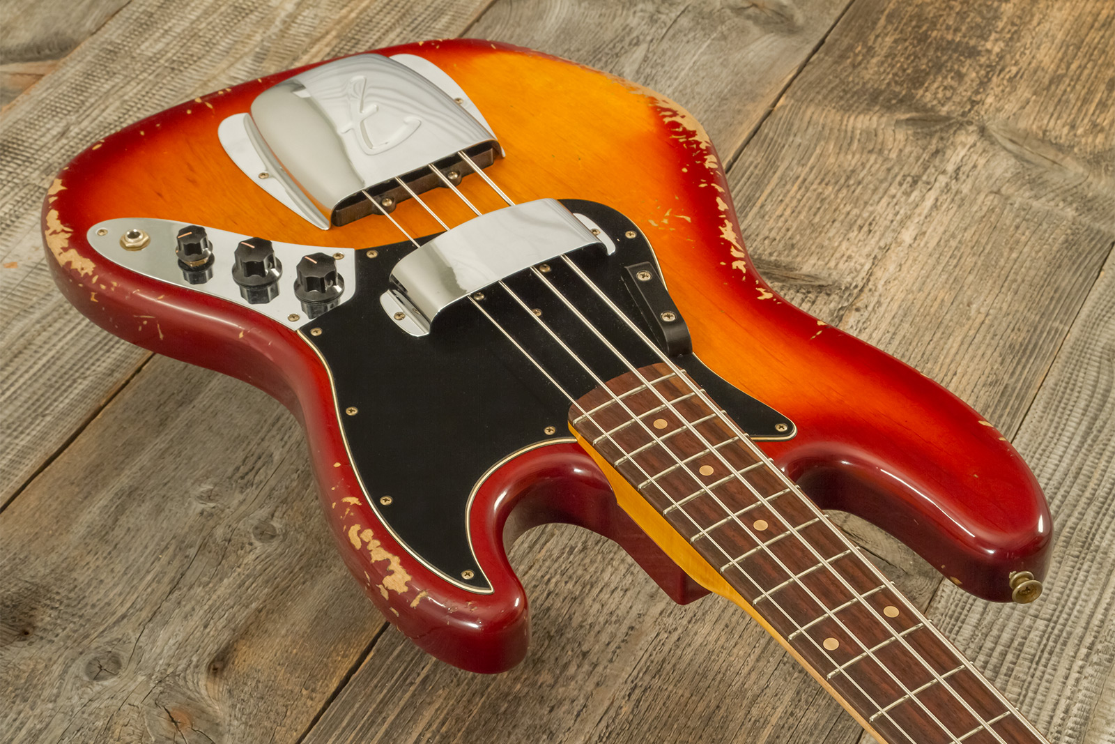 Fender Custom Shop Jazzbass 1964 Rw #r137642 - Heavy Relic Cherry Sunburst - Solid body electric bass - Variation 2
