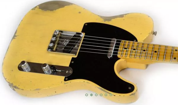 Solid body electric guitar Fender Custom Shop 1952 Telecaster - heavy relic nocaster blonde
