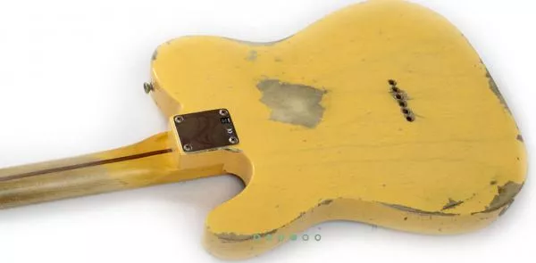 Solid body electric guitar Fender Custom Shop 1952 Telecaster - heavy relic nocaster blonde