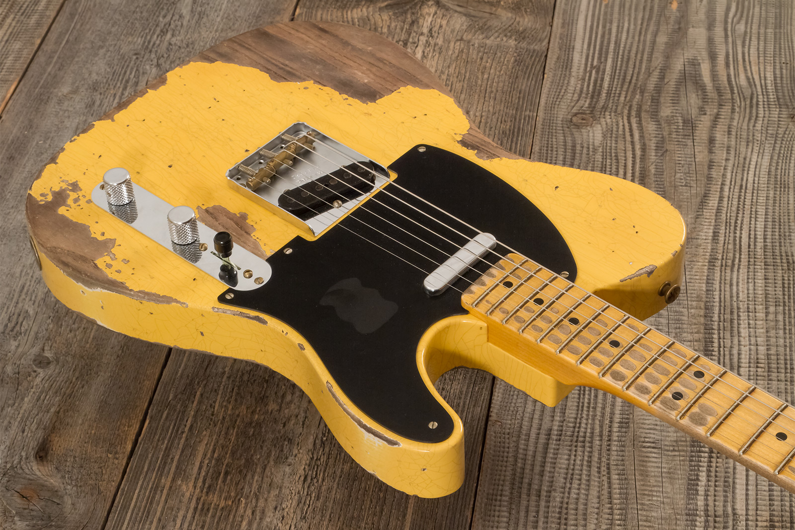 Fender Custom Shop Nocaster Tele 1951 2s Ht Mn #r137320 - Heavy Relic Natural Blonde - Str shape electric guitar - Variation 2
