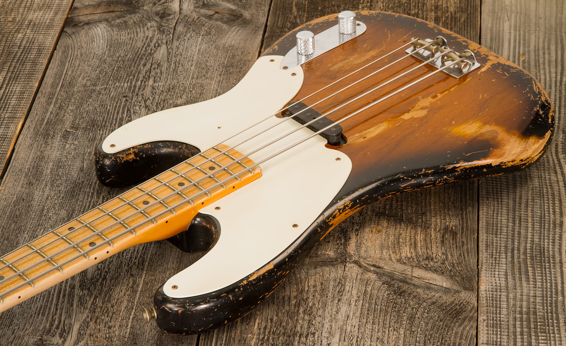 Fender Custom Shop Precision Bass 1955 Masterbuilt D.galuszka #xn3431 - Heavy Relic 2-color Sunburst - Solid body electric bass - Variation 2