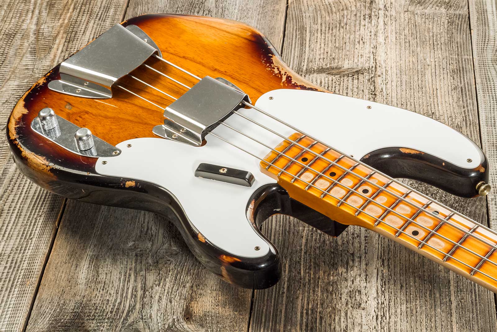 Fender Custom Shop Precision Bass 1955 Mn #r133839 - Heavy Relic 2-color Sunburst - Solid body electric bass - Variation 2
