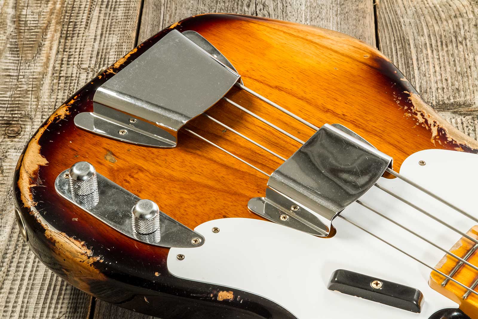 Fender Custom Shop Precision Bass 1955 Mn #r133839 - Heavy Relic 2-color Sunburst - Solid body electric bass - Variation 3