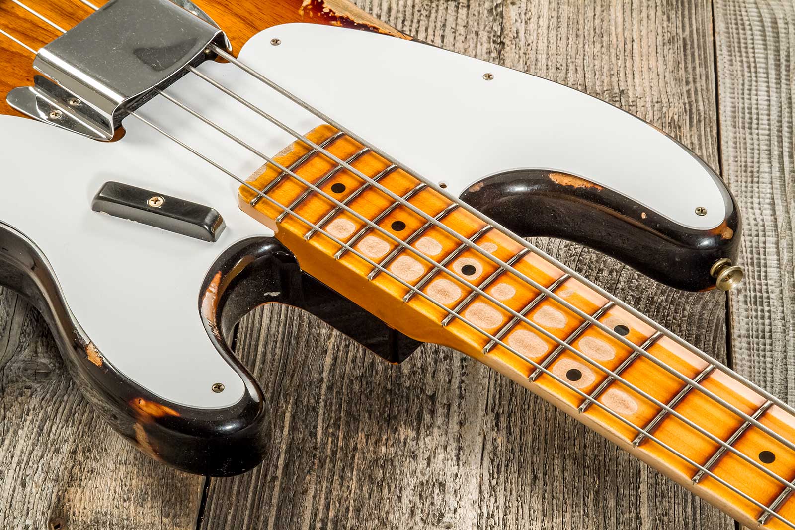 Fender Custom Shop Precision Bass 1955 Mn #r133839 - Heavy Relic 2-color Sunburst - Solid body electric bass - Variation 4