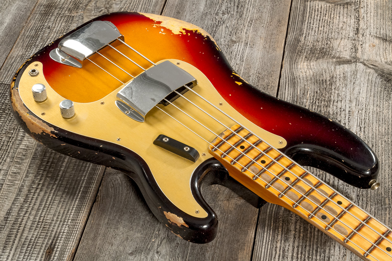 Fender Custom Shop Precision Bass 1958 Mn #cz573256 - Heavy Relic 3-color Sunburst - Solid body electric bass - Variation 2