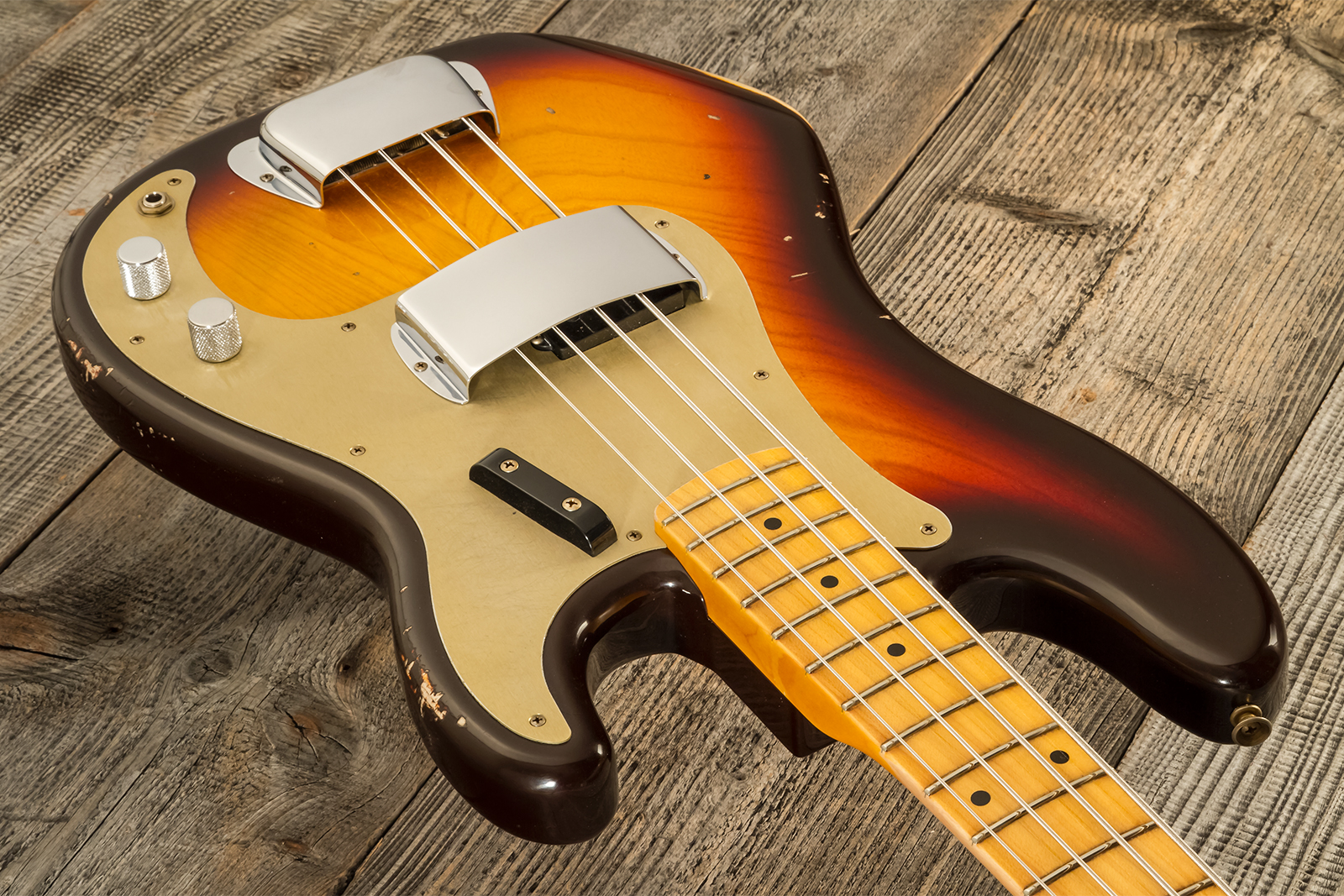 Fender Custom Shop Precision Bass 1958 Mn #cz578373 - Relic Chocolate 3-color Sunburst - Solid body electric bass - Variation 2