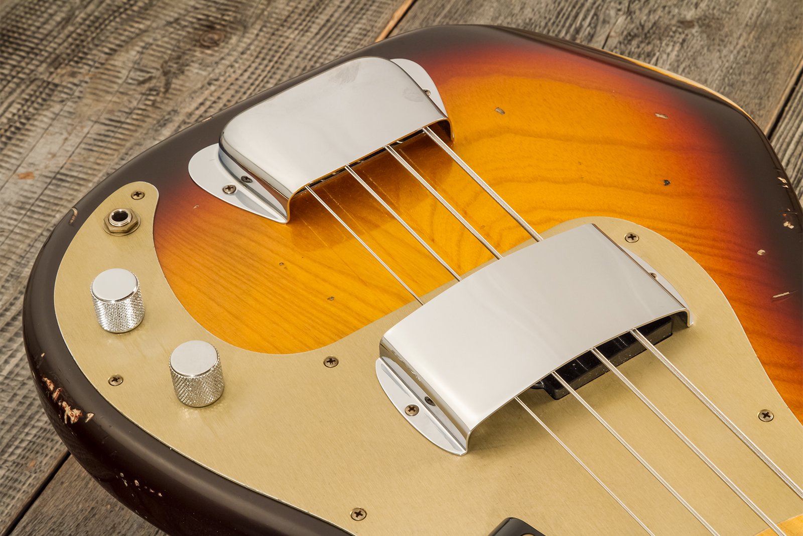 Fender Custom Shop Precision Bass 1958 Mn #cz578373 - Relic Chocolate 3-color Sunburst - Solid body electric bass - Variation 3
