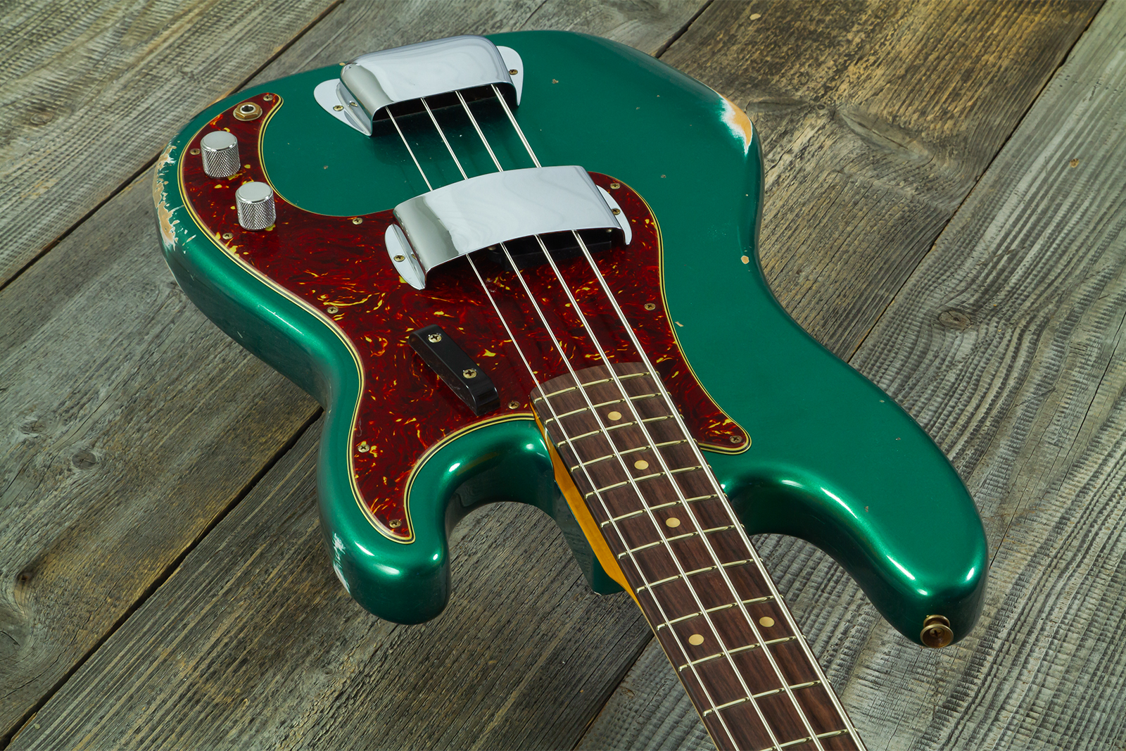 Fender Custom Shop Precision Bass 1960 Rw #cz590976 - Relic British Racing Green - Solid body electric bass - Variation 2