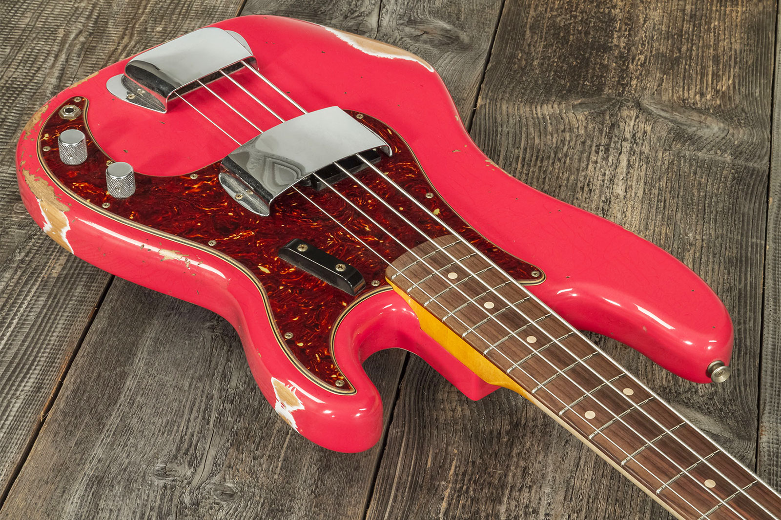 Fender Custom Shop Precision Bass 1960 Rw #r117926 - Heavy Relic Fiesta Red - Solid body electric bass - Variation 2