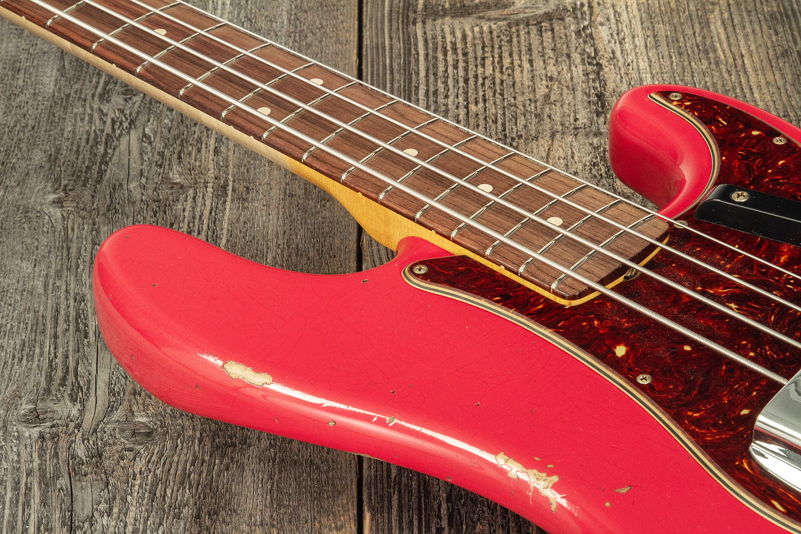 Fender Custom Shop Precision Bass 1960 Rw #r117926 - Heavy Relic Fiesta Red - Solid body electric bass - Variation 3