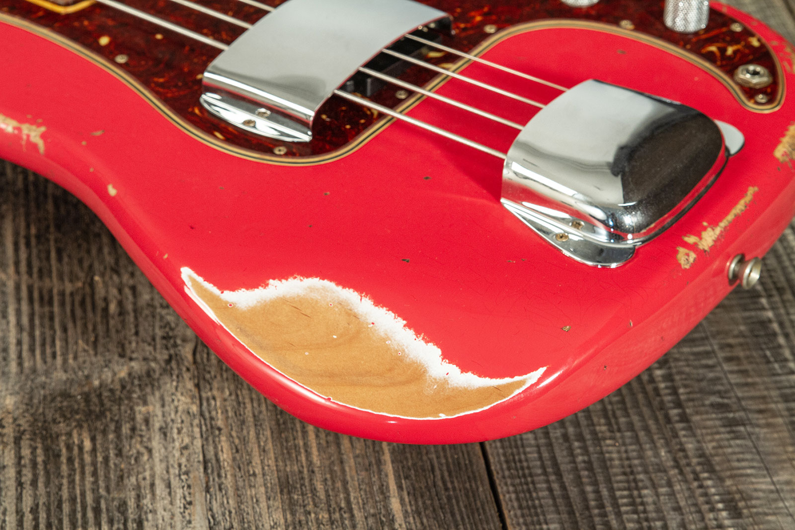 Fender Custom Shop Precision Bass 1960 Rw #r117926 - Heavy Relic Fiesta Red - Solid body electric bass - Variation 4