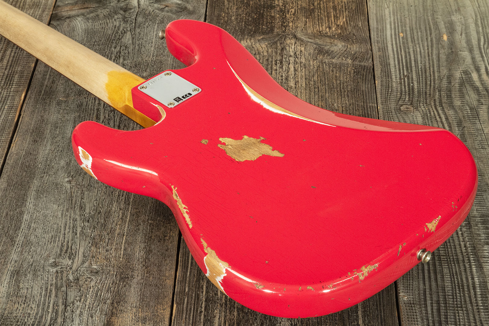 Fender Custom Shop Precision Bass 1960 Rw #r117926 - Heavy Relic Fiesta Red - Solid body electric bass - Variation 5