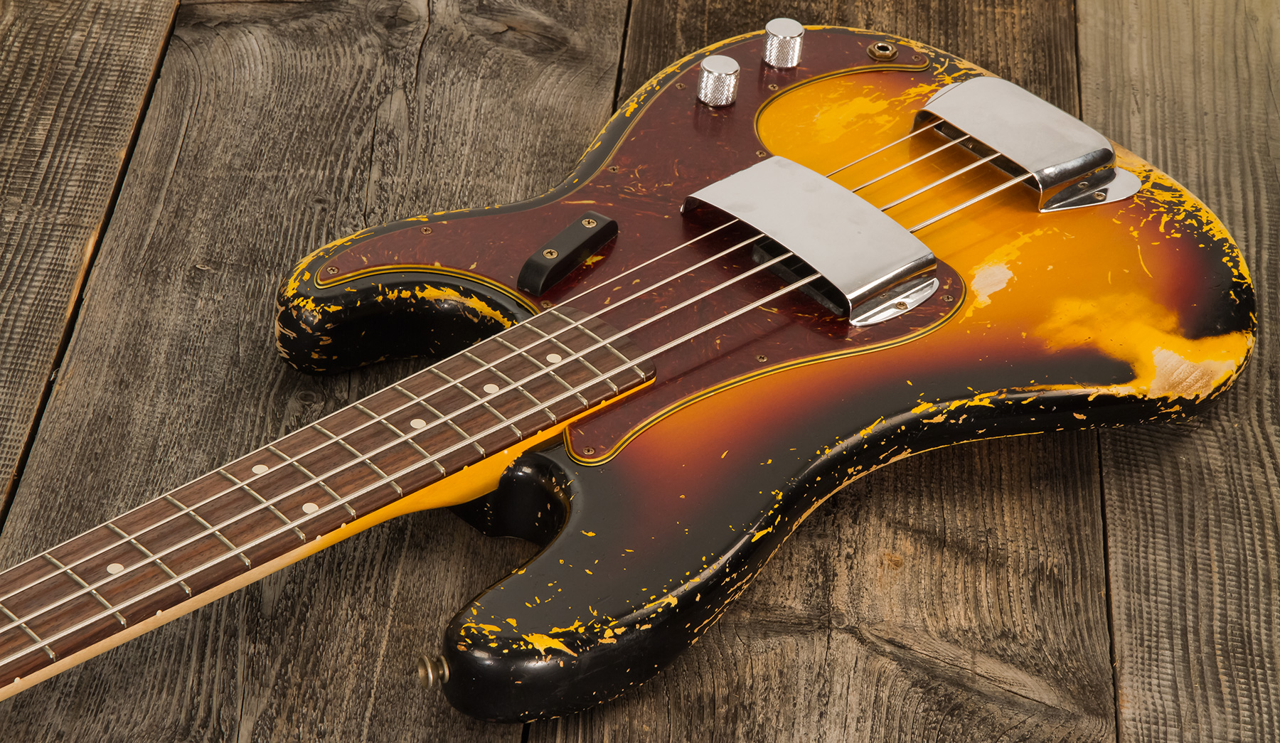 Fender Custom Shop Precision Bass 1962 Masterbuilt D.galuszka Rw #r119482 - Heavy Relic 3-color Sunburst - Solid body electric bass - Variation 2
