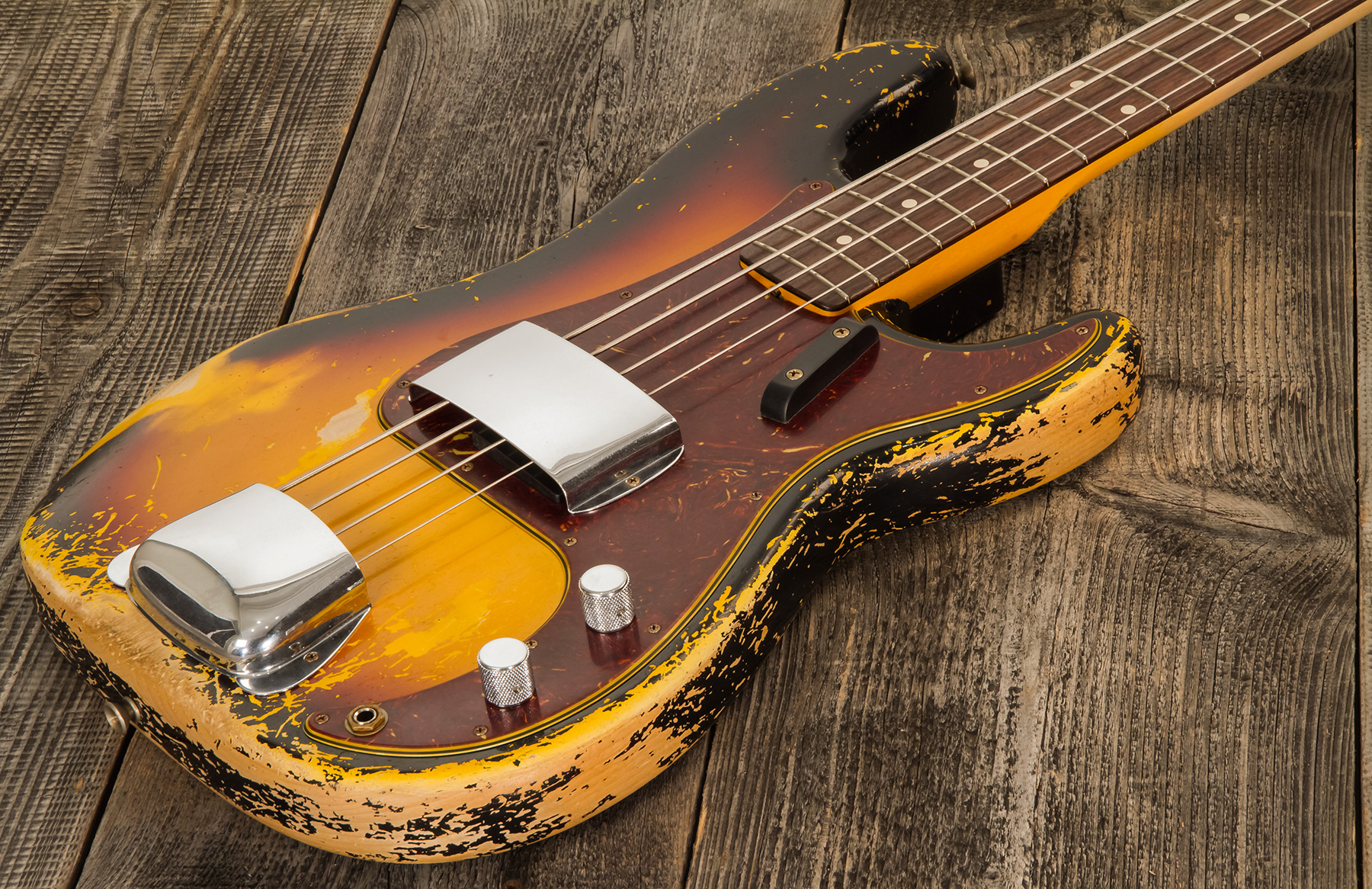 Fender Custom Shop Precision Bass 1962 Masterbuilt D.galuszka Rw #r119482 - Heavy Relic 3-color Sunburst - Solid body electric bass - Variation 3