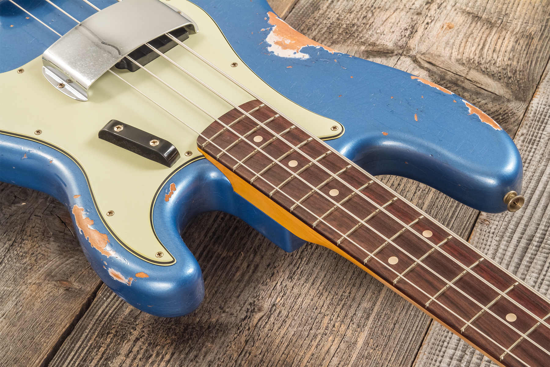 Fender Custom Shop Precision Bass 1964 Rw #r135935 - Heavy Relic Lake Placid Blue - Solid body electric bass - Variation 4