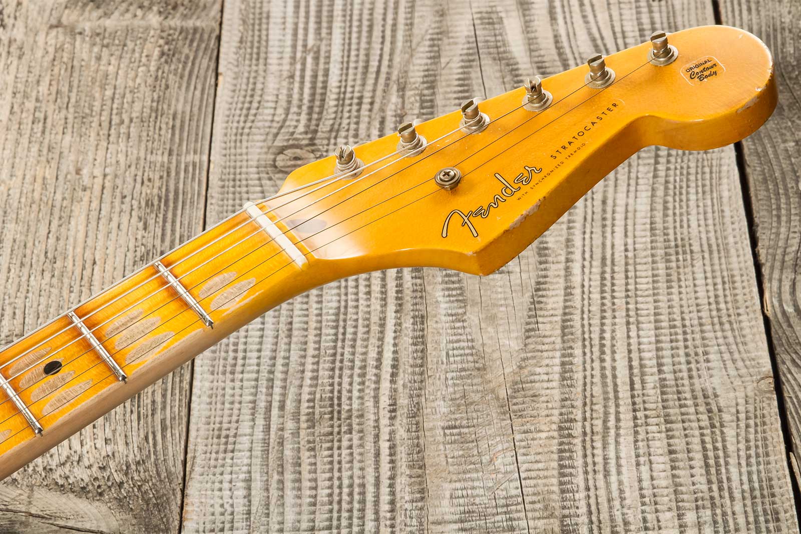 Fender Custom Shop Strat 1954 70th Anniv. 3s Trem Mn #xn4158 - Relic Wide-fade 2-color Sunburst - Str shape electric guitar - Variation 9