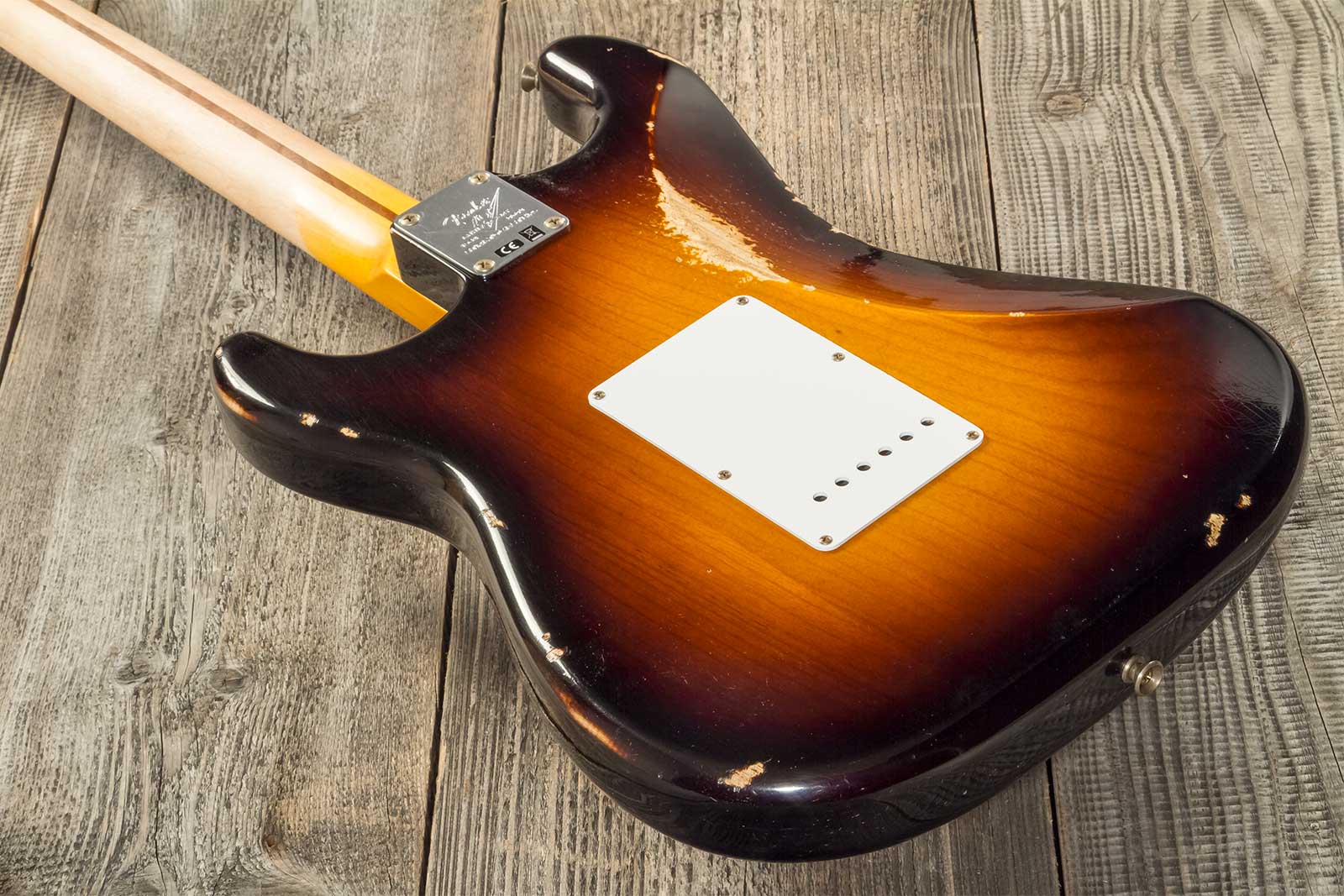 Fender Custom Shop Strat 1954 70th Anniv. 3s Trem Mn #xn4158 - Relic Wide-fade 2-color Sunburst - Str shape electric guitar - Variation 6