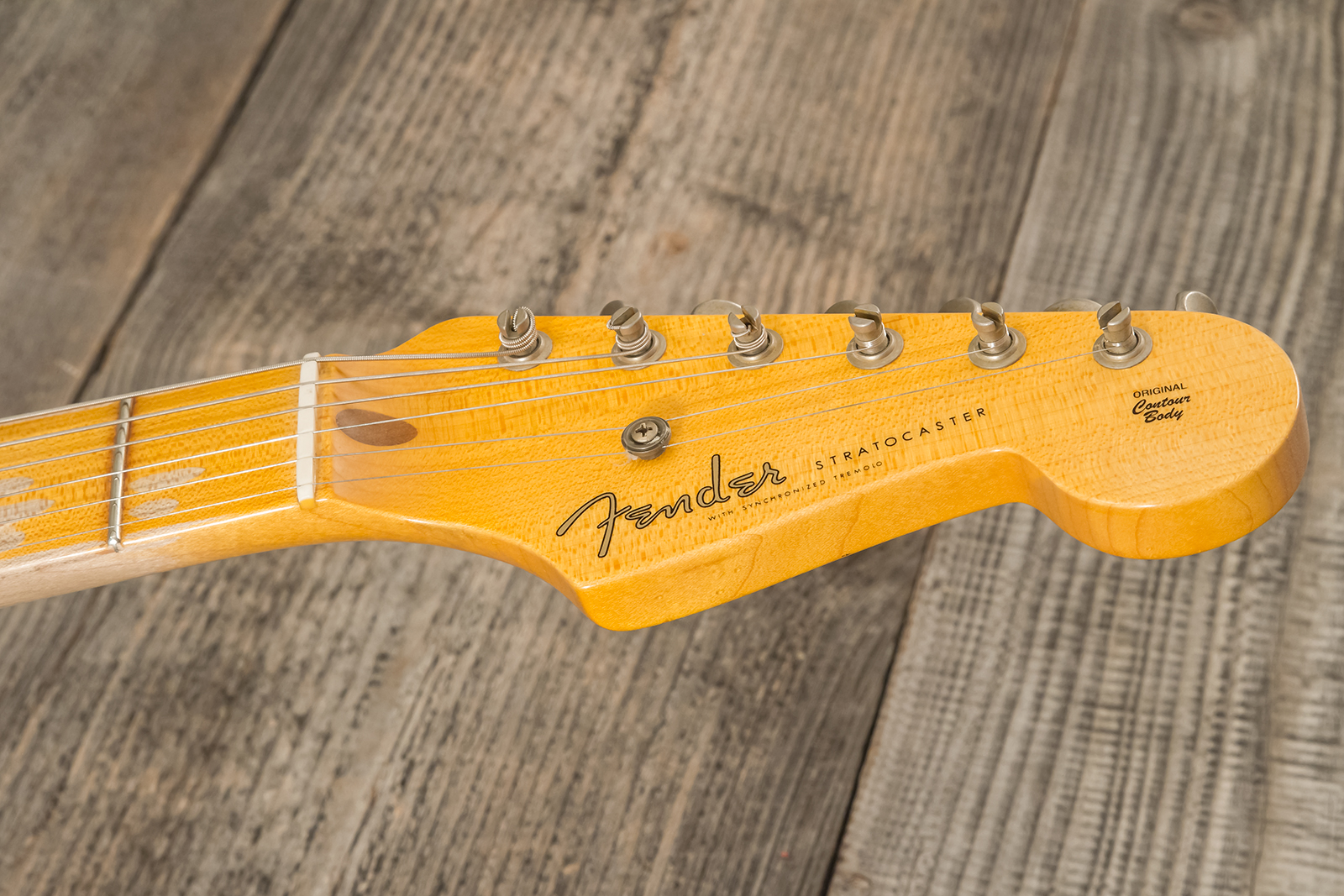 Fender Custom Shop Strat 1954 70th Anniv. 3s Trem Mn #xn4241 - Journeyman Relic Wide-fade 2-color Sunburst - Str shape electric guitar - Variation 10