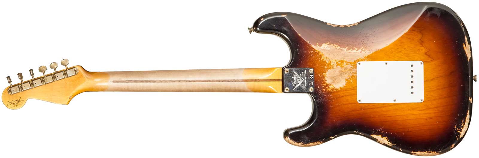 Fender Custom Shop Strat 1954 70th Anniv. 3s Trem Mn #xn4308 - Heavy Relic Wide Fade 2-color Sunburst - Str shape electric guitar - Variation 1