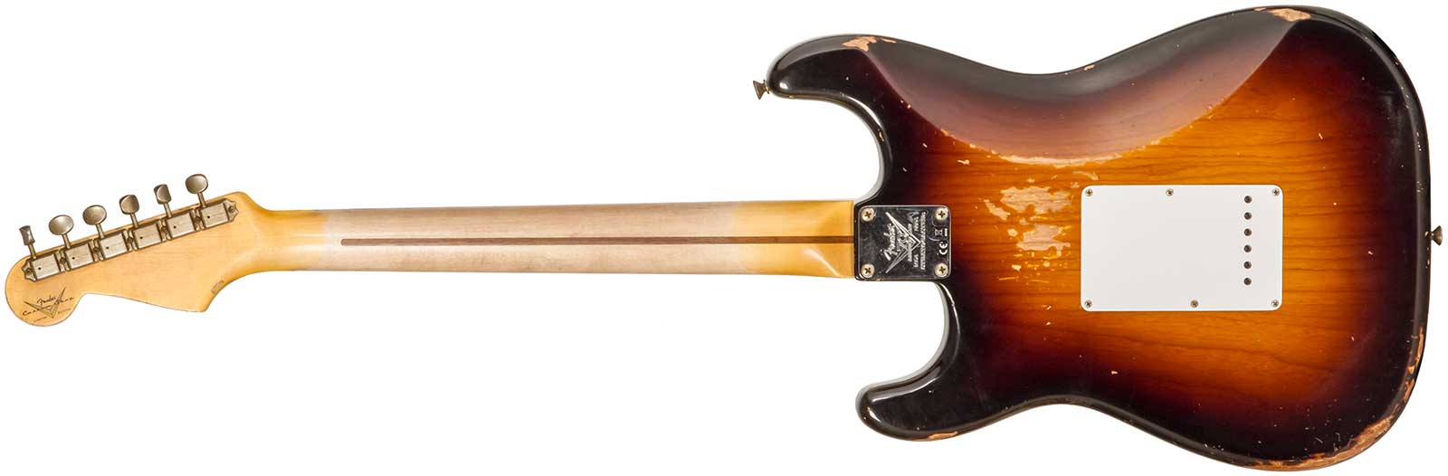 Fender Custom Shop Strat 1954 70th Anniv. 3s Trem Mn #xn4309 - Heavy Relic Wide Fade 2-color Sunburst - Str shape electric guitar - Variation 1
