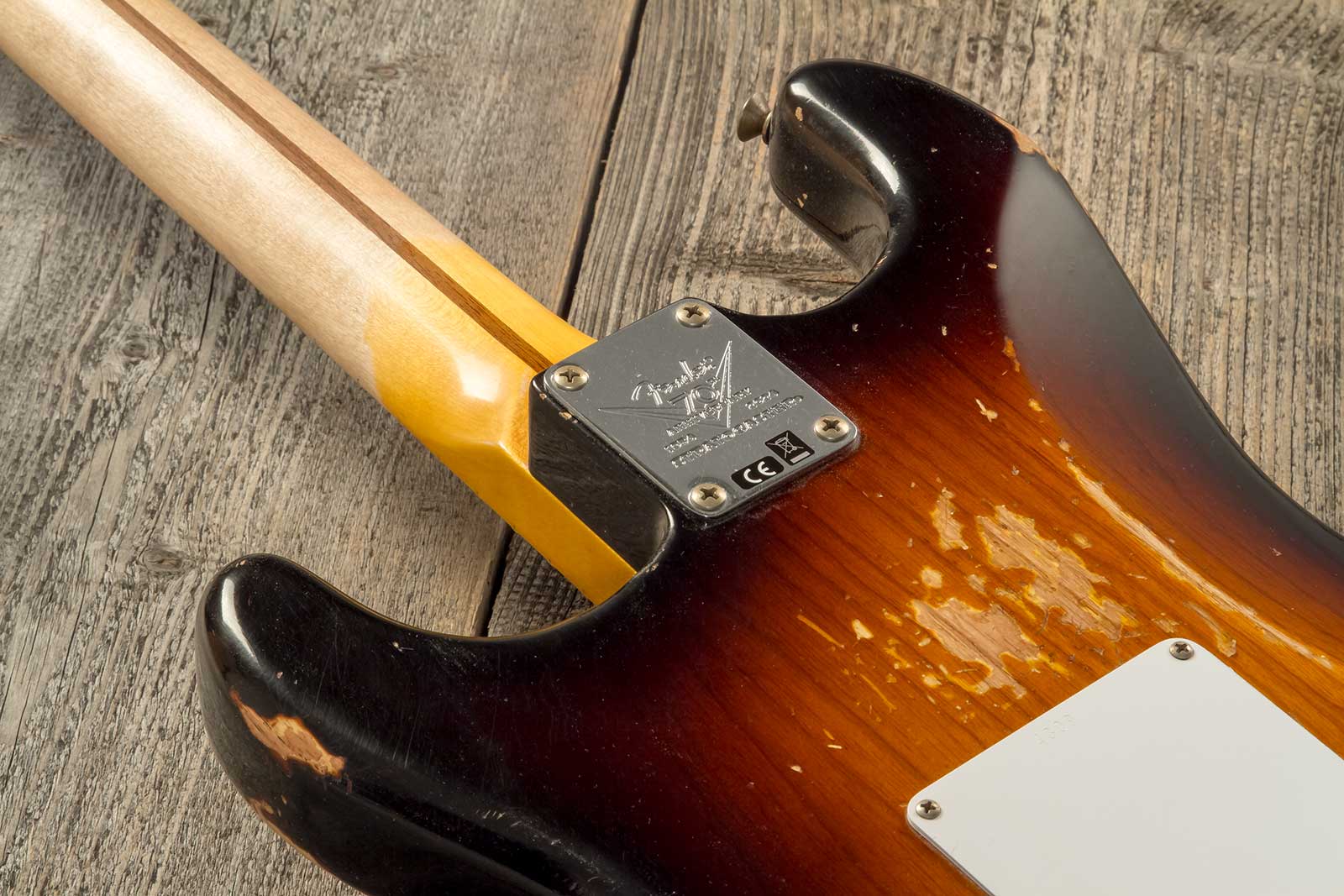 Fender Custom Shop Strat 1954 70th Anniv. 3s Trem Mn #xn4309 - Heavy Relic Wide Fade 2-color Sunburst - Str shape electric guitar - Variation 6