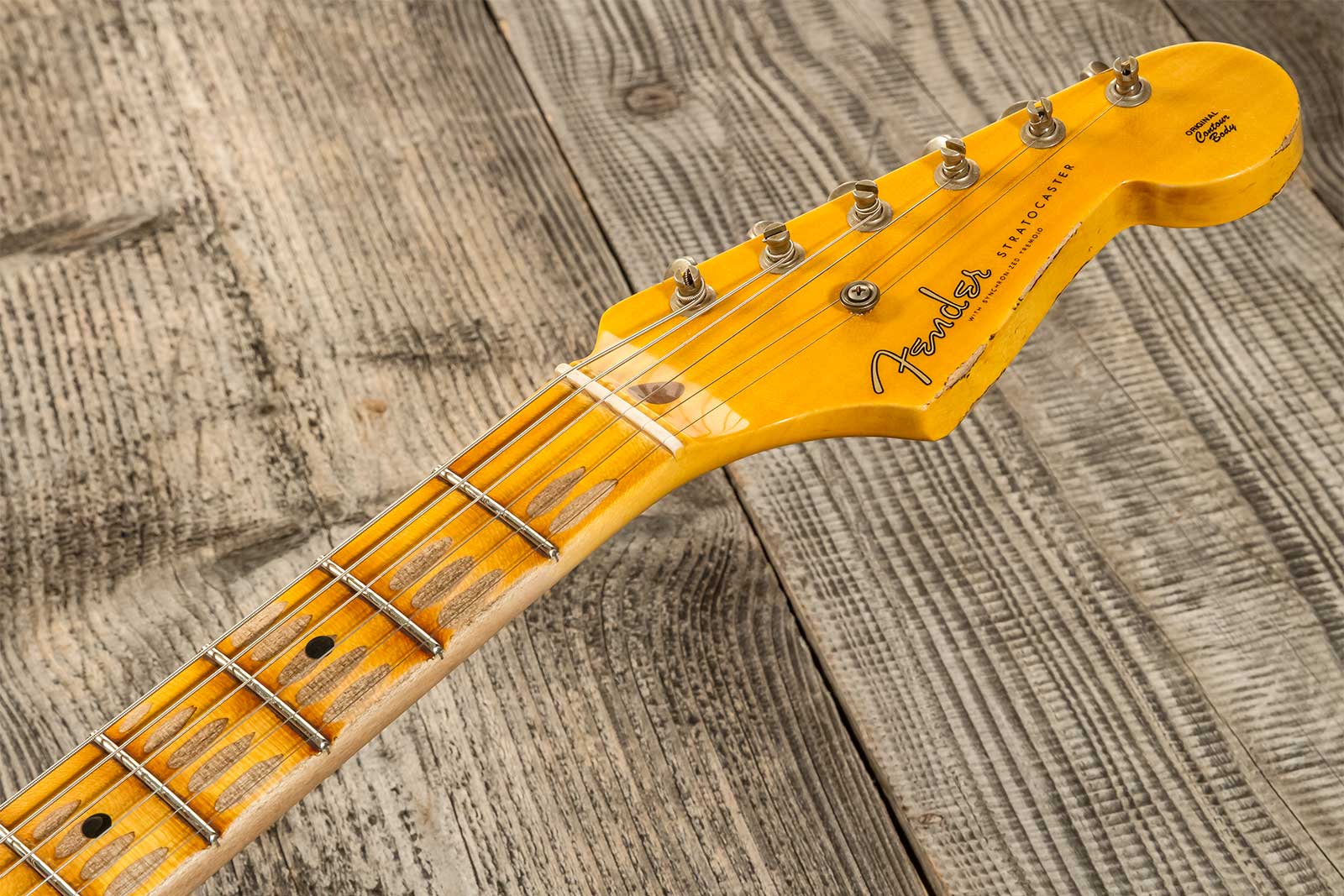 Fender Custom Shop Strat 1954 70th Anniv. 3s Trem Mn #xn4316 - Relic Wide Fade 2-color Sunburst - Str shape electric guitar - Variation 8