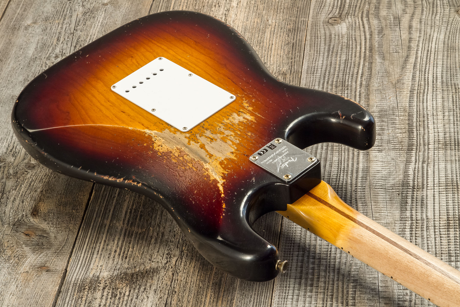 Fender Custom Shop Strat 1954 70th Anniv. 3s Trem Mn #xn4343 - Heavy Relic 2-color Sunburst - Str shape electric guitar - Variation 6