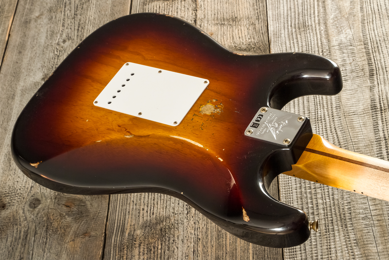 Fender Custom Shop Strat 1954 70th Anniv. 3s Trem Mn #xn4345 - Relic Wide-fade 2-color Sunburst - Str shape electric guitar - Variation 7