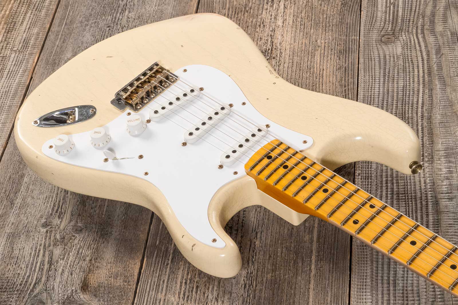 Fender Custom Shop Strat 1954 70th Anniv. 3s Trem Mn #xn4382 - Relic Vintage Blonde - Str shape electric guitar - Variation 2