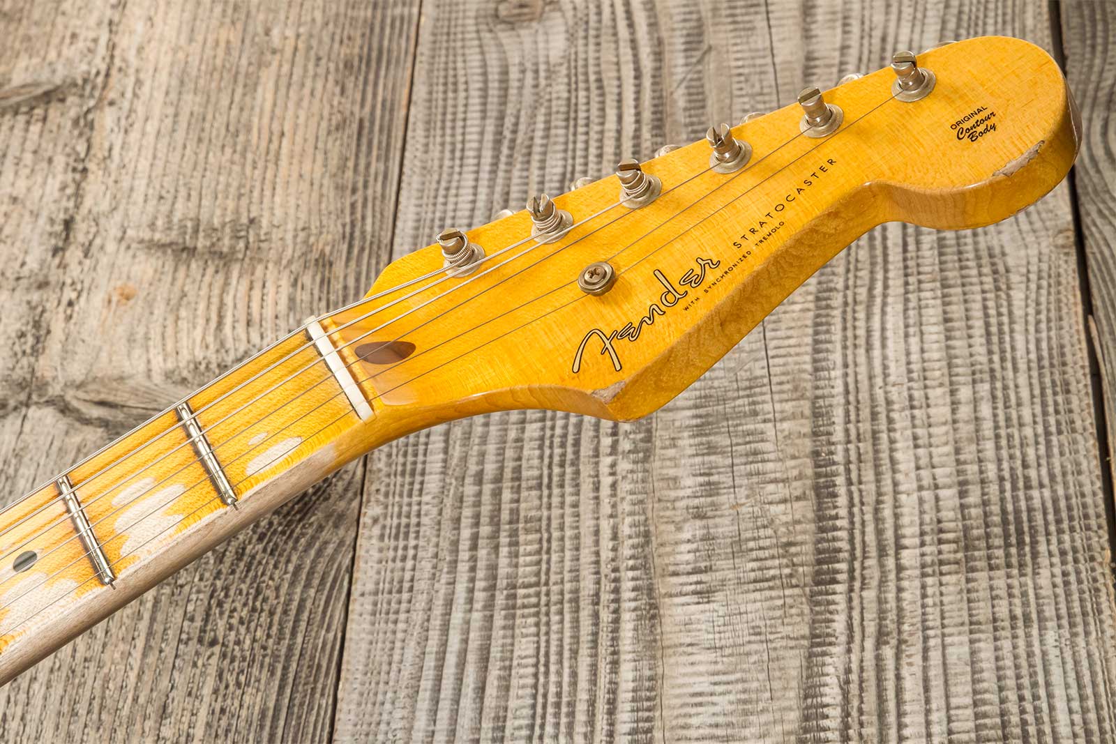 Fender Custom Shop Strat 1954 70th Anniv. 3s Trem Mn #xn4382 - Relic Vintage Blonde - Str shape electric guitar - Variation 7