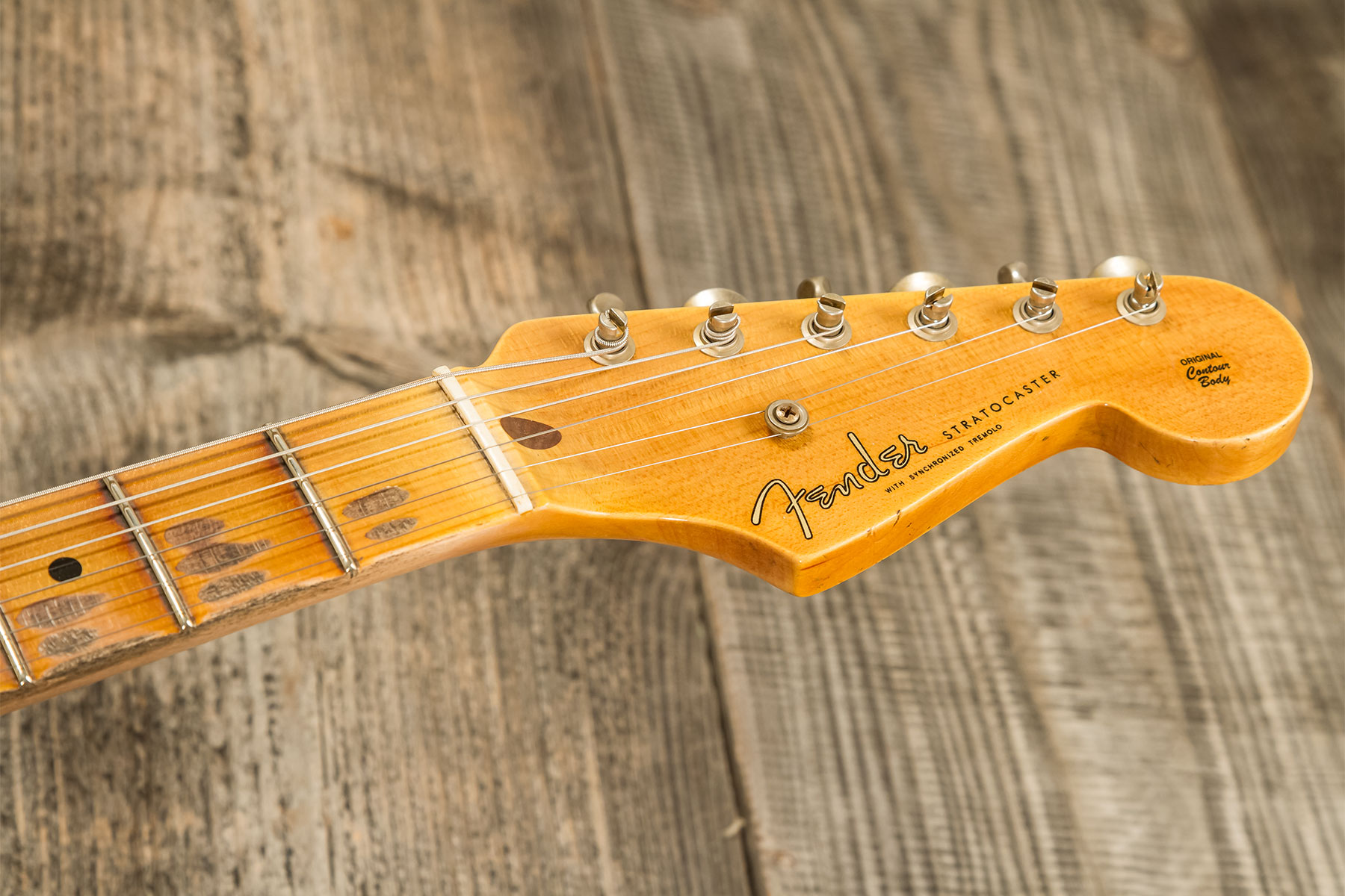 Fender Custom Shop Strat 1954 70th Anniv. 3s Trem Mn #xn4858 - Journeyman Relic 2-color Sunburst - Str shape electric guitar - Variation 7