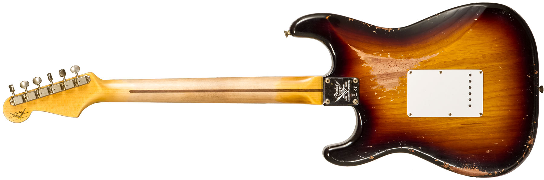 Fender Custom Shop Strat 1954 70th Anniv. 3s Trem Mn #xn4888 - Heavy Relic 2-color Sunburst - Str shape electric guitar - Variation 1