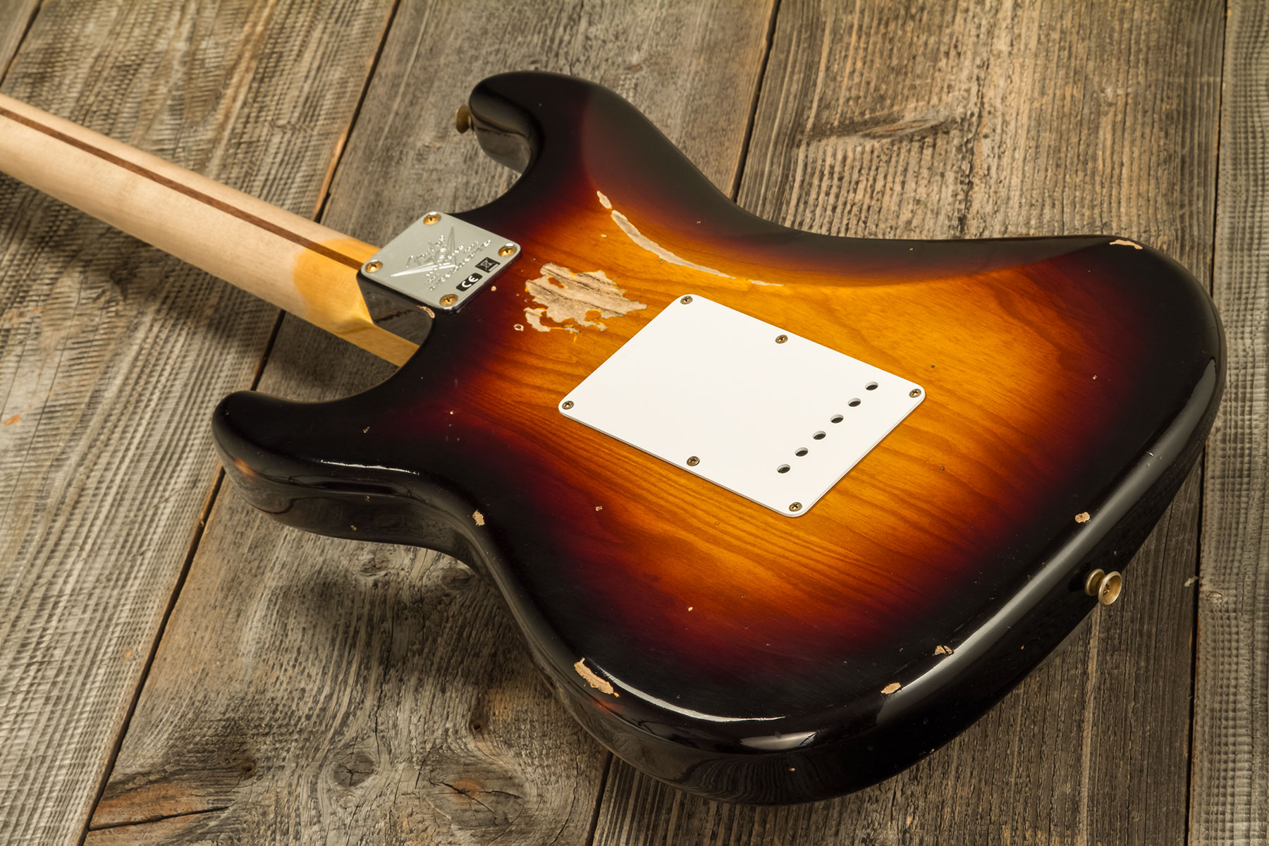 Fender Custom Shop Strat 1954 70th Anniv. 3s Trem Mn #xn4888 - Heavy Relic 2-color Sunburst - Str shape electric guitar - Variation 5