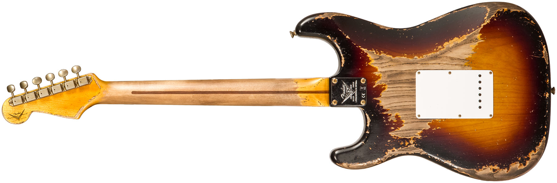 Fender Custom Shop Strat 1954 70th Anniv. 3s Trem Mn #xn4889 - Super Heavy Relic 2-color Sunburst - Str shape electric guitar - Variation 1