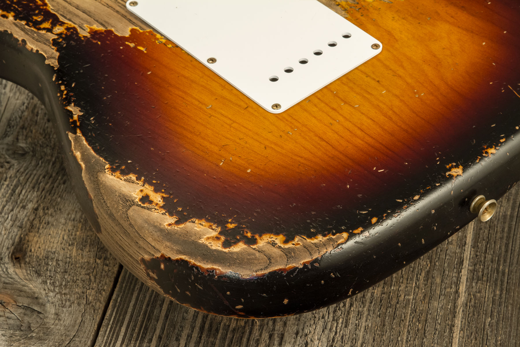 Fender Custom Shop Strat 1954 70th Anniv. 3s Trem Mn #xn4889 - Super Heavy Relic 2-color Sunburst - Str shape electric guitar - Variation 7
