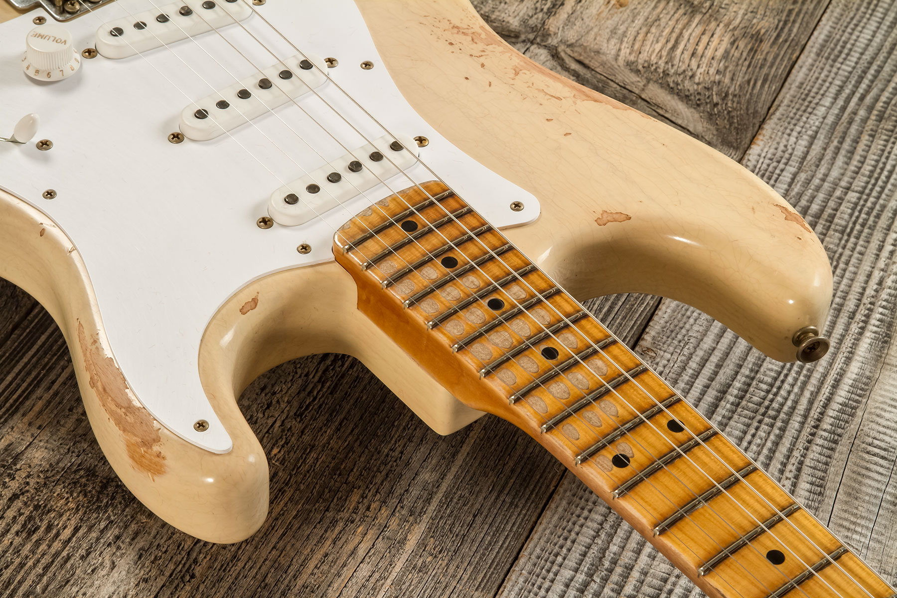 Fender Custom Shop Strat 1954 70th Anniv. 3s Trem Mn #xn5073 - Heavy Relic Vintage Blonde - Str shape electric guitar - Variation 4