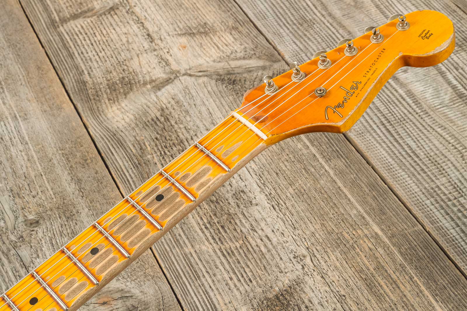 Fender Custom Shop Strat 1954 70th Anniv. Mn #xn4378 - Super Heavy Relic 2-color Sunburst - Str shape electric guitar - Variation 9
