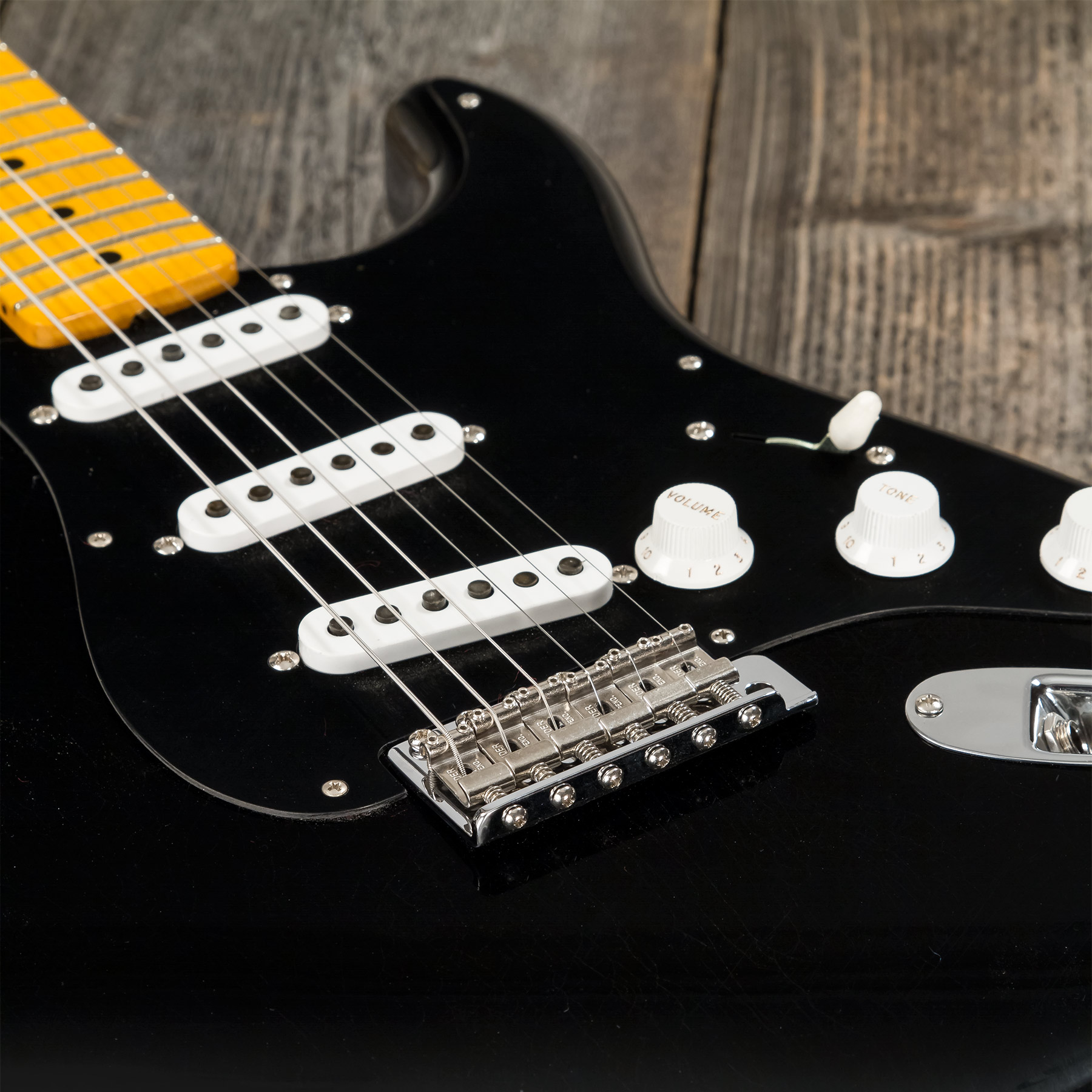 Fender Custom Shop Strat 1955 3s Trem Mn #r127877 - Closet Classic Black - Str shape electric guitar - Variation 5