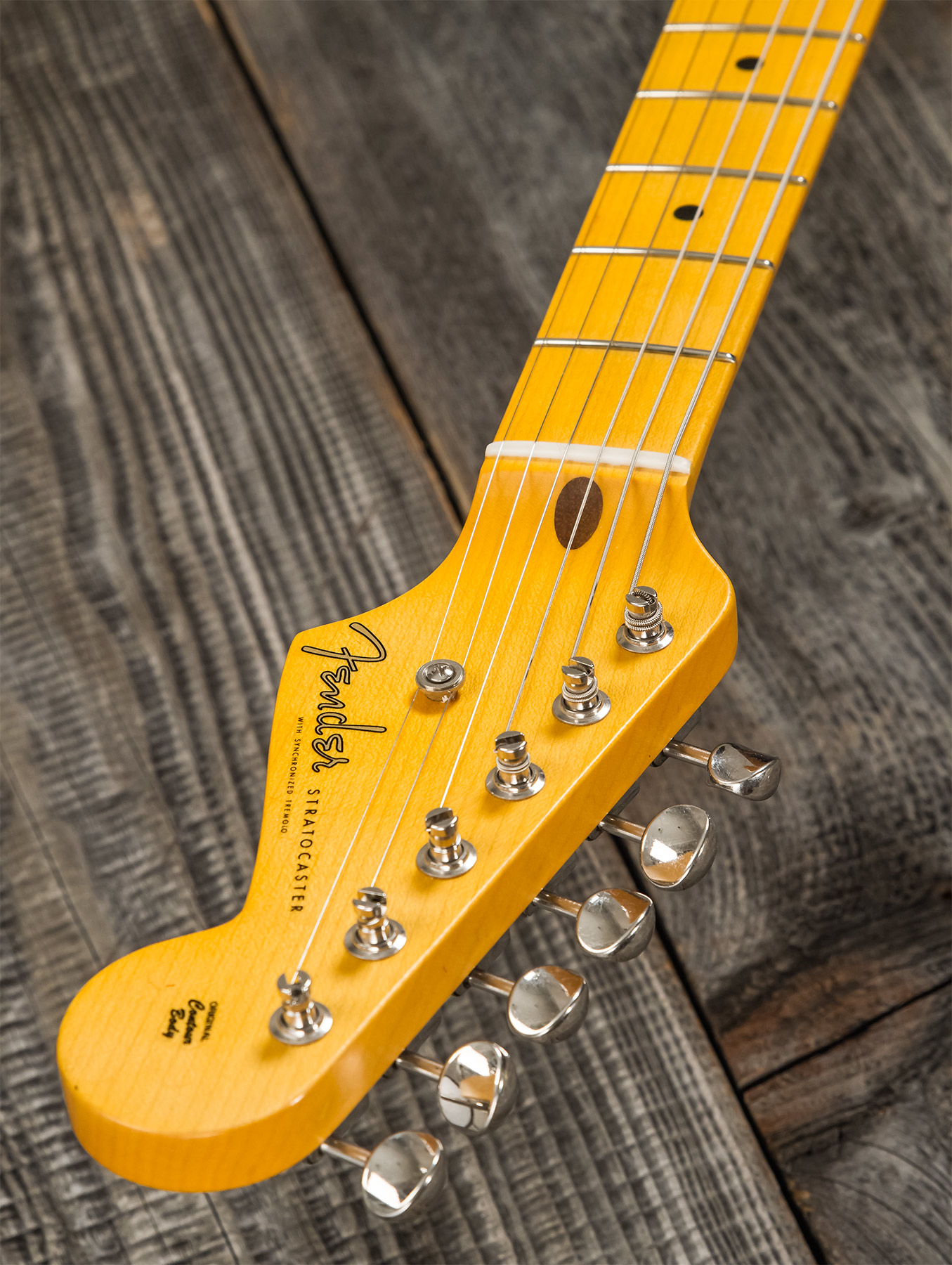 Fender Custom Shop Strat 1955 3s Trem Mn #r127877 - Closet Classic Black - Str shape electric guitar - Variation 8