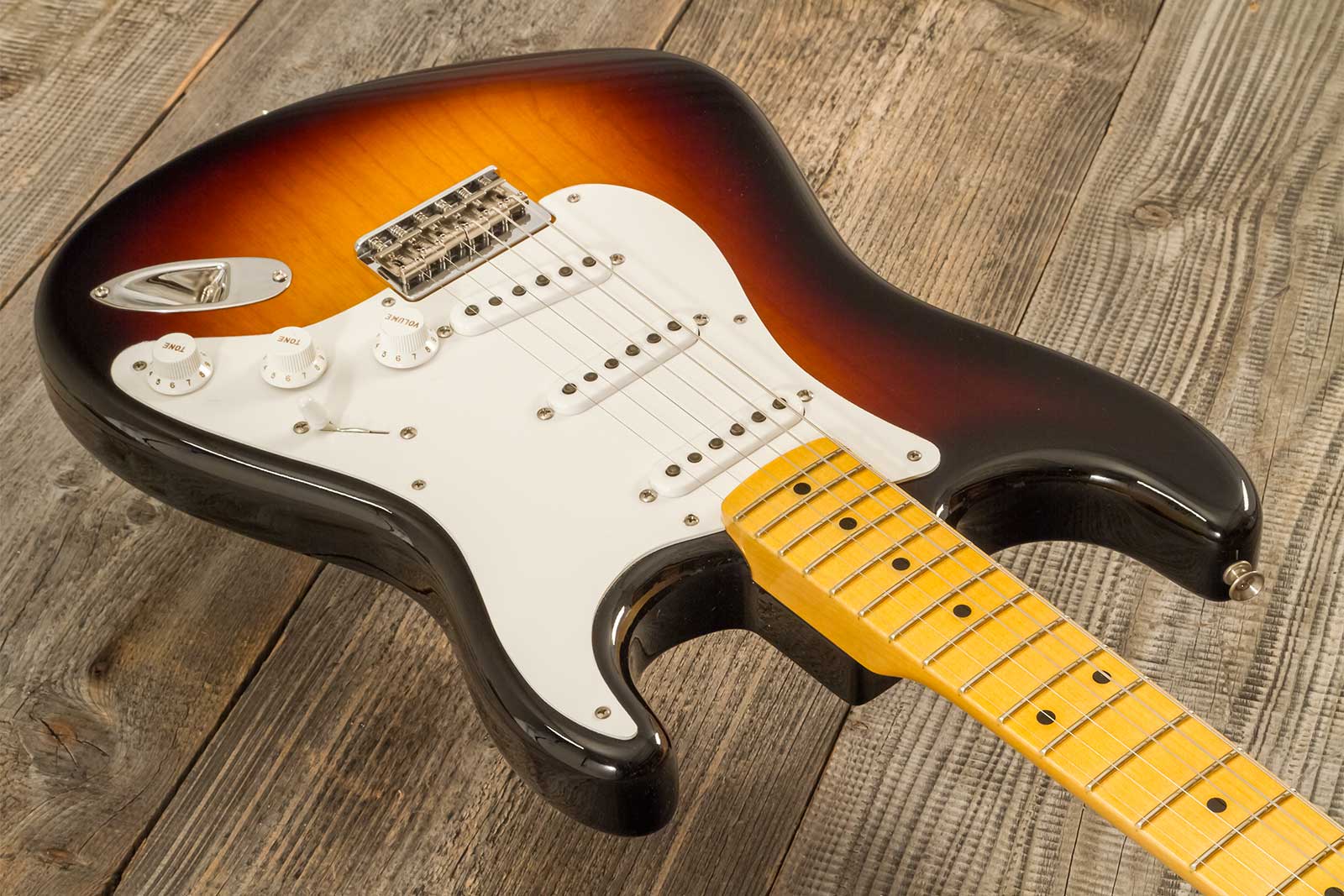 Fender Custom Shop Strat 1955 Vintage Custom Hardtail 3s Ht Mn #r142055 - Time Capsule 2-color Sunburst - Str shape electric guitar - Variation 3