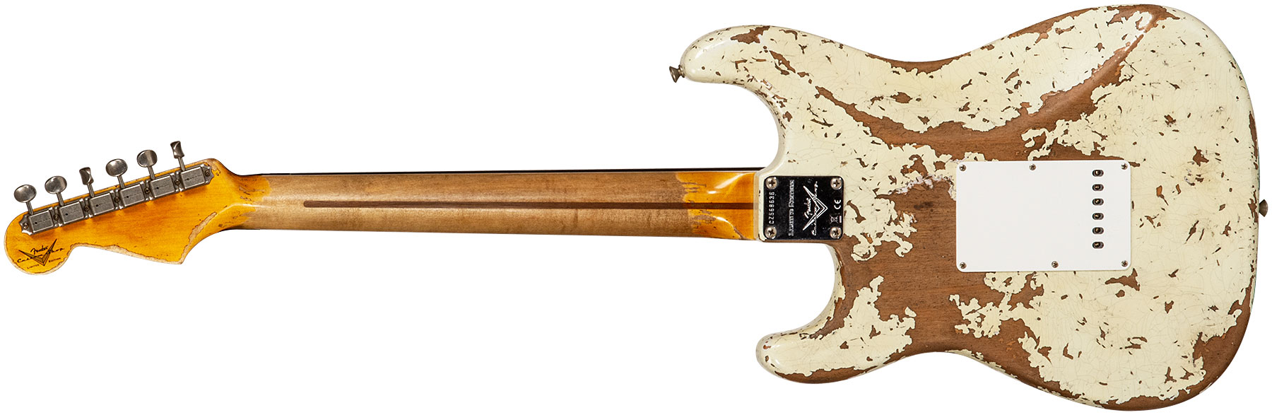 Fender Custom Shop Strat 1956 3s Trem Mn #cz568636 - Super Heavy Relic Aged India Ivory - Str shape electric guitar - Variation 1