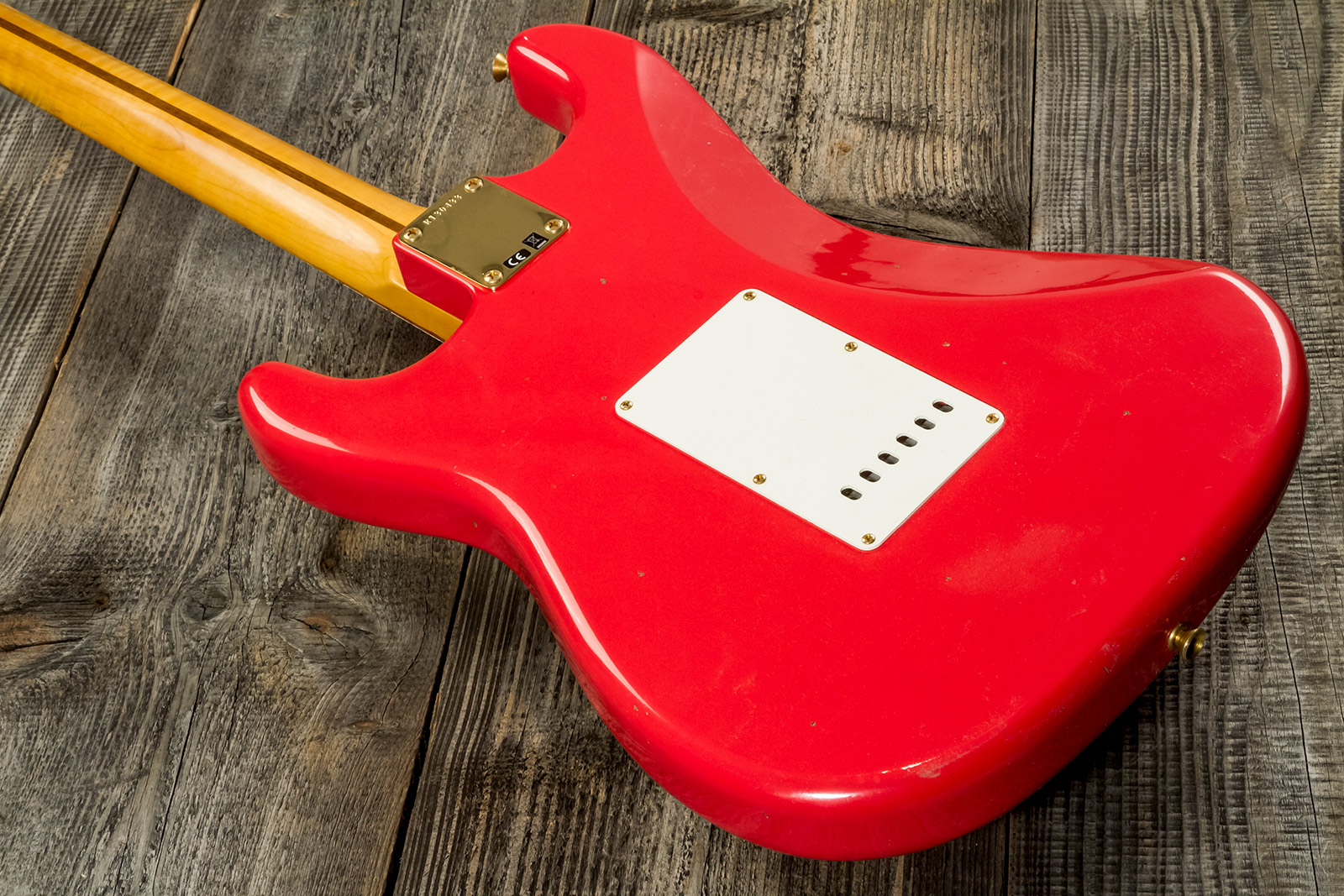 Fender Custom Shop Strat 1956 3s Trem Mn #r130433 - Journeyman Relic Fiesta Red - Str shape electric guitar - Variation 5