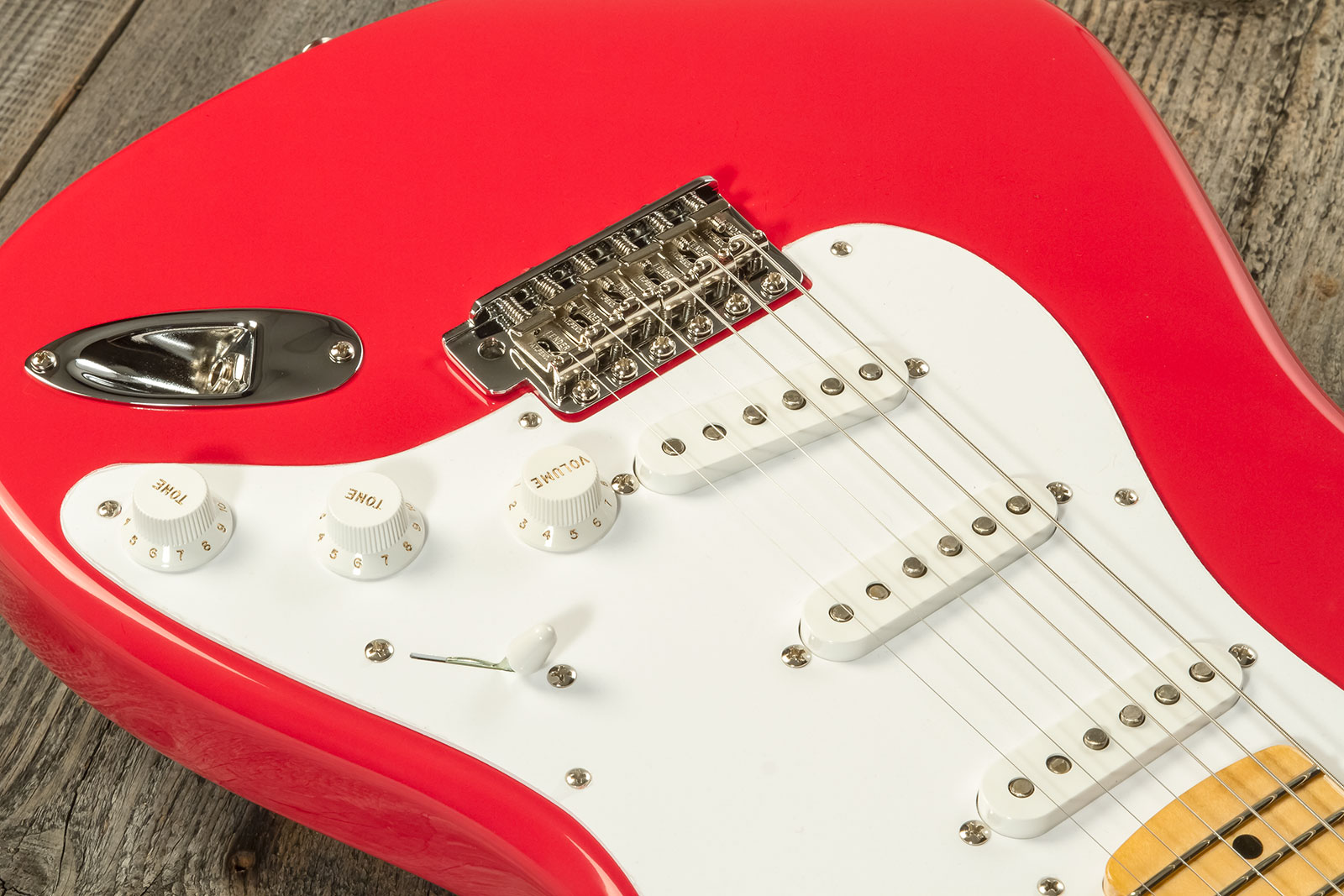 Fender Custom Shop Strat 1956 3s Trem Mn #r133022 - Nos Fiesta Red - Str shape electric guitar - Variation 3