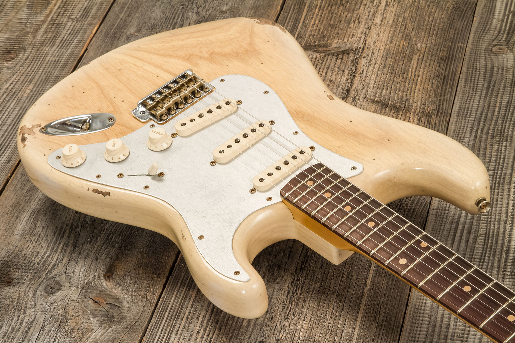 Fender Custom Shop Strat 1956 3s Trem Rw #r134776 - Relic Natural Blonde - Str shape electric guitar - Variation 4