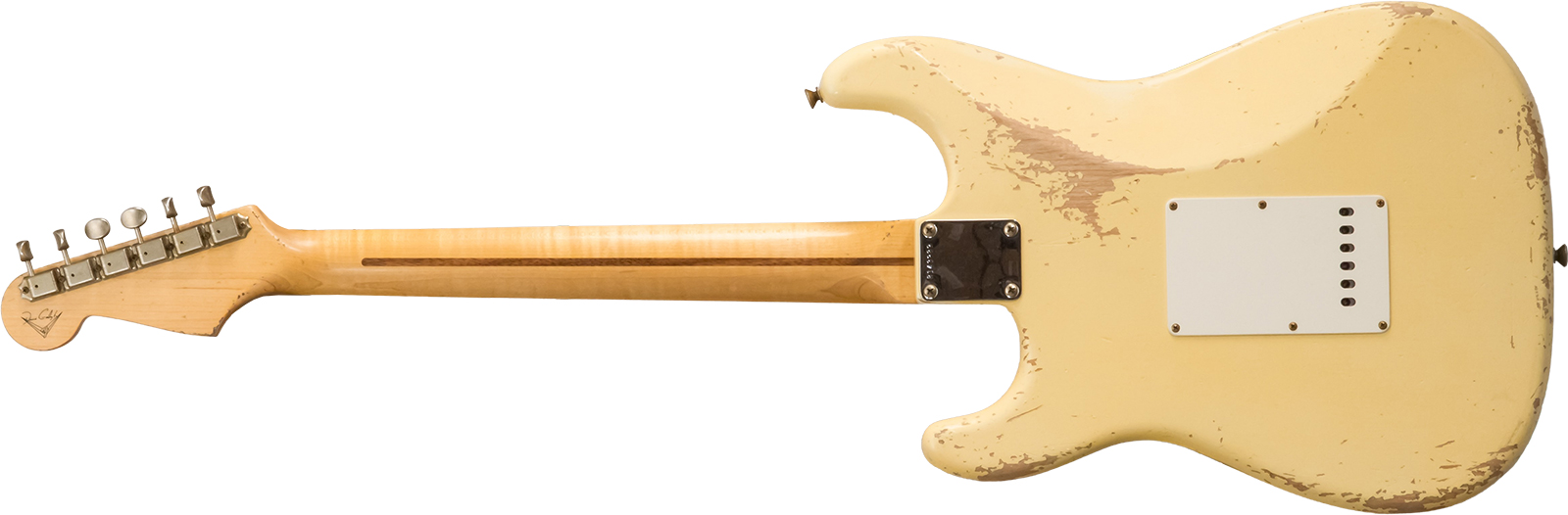 Fender Custom Shop Strat 1956 Hss Trem Mn #r143989 - Relic Vintage White - Str shape electric guitar - Variation 1