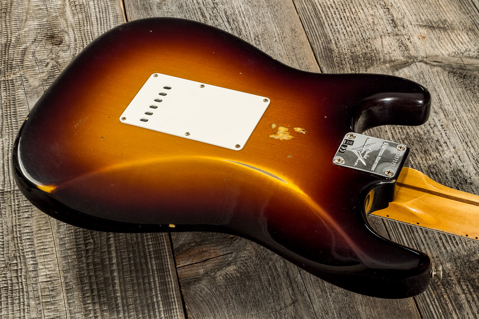 Fender Custom Shop Strat 1957 3s Trem Mn #cz571791 - Relic Wide Fade 2-color Sunburst - Str shape electric guitar - Variation 6