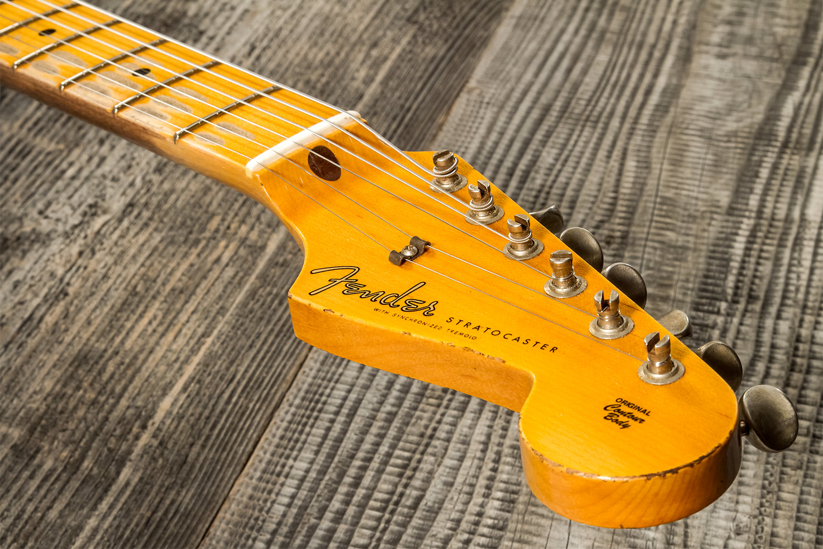Fender Custom Shop Strat 1957 3s Trem Mn #cz571791 - Relic Wide Fade 2-color Sunburst - Str shape electric guitar - Variation 8